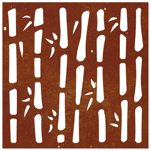 vidaXL Decora&ccedil;&atilde;o p/ muro de jardim 555x55 cm a&ccedil;o corten design bambu