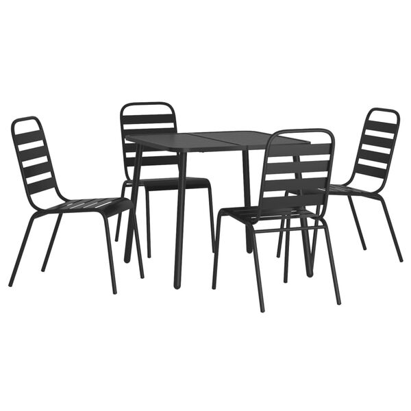 vidaXL 5 pcs conjunto de jantar para jardim a&ccedil;o antracite