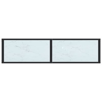 vidaXL Mesa consola mármore branco 140x35x75,5 cm vidro temperado