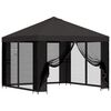 vidaXL Gazebo de Jardim com Laterais 3 x 3 m Antracite Poli&eacute;ster e A&ccedil;o