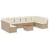 vidaXL 11 pcs conjunto sof&aacute;s de jardim c/ almofad&otilde;es vime PE bege