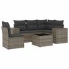 vidaXL 6 pcs conjunto sof&aacute;s de jardim com almofad&otilde;es vime cinzento