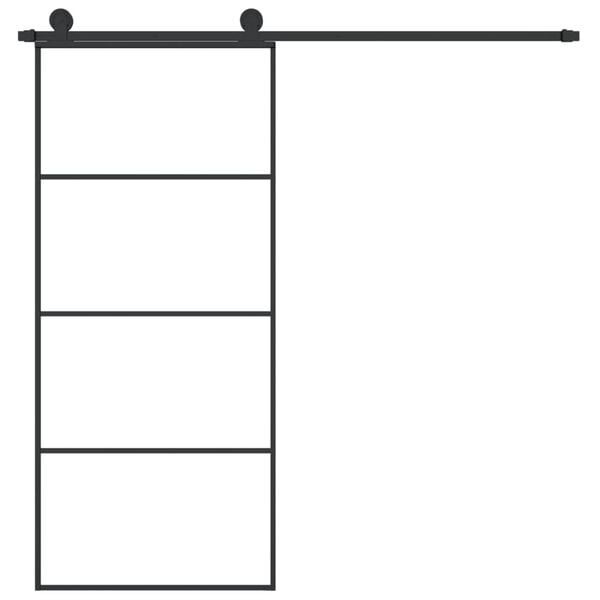 vidaXL Porta deslizante c/ conj. ferragens 90x205cm vidro ESG/alum&iacute;nio