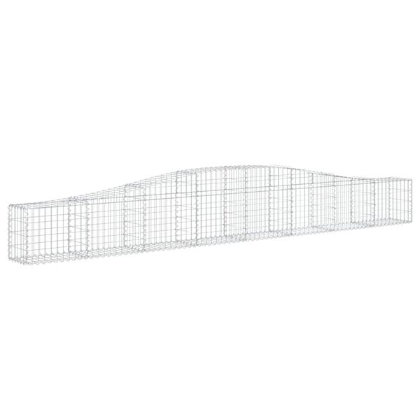 vidaXL Cestos gabi&atilde;o arqueados 6 pcs 400x30x40/60 cm ferro galvanizado