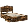 vidaXL Estrutura da Cama com gaveta Carvalho Defumado 135 x 190 cm