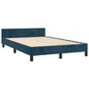 vidaXL Estrutura de cama com colch&atilde;o azul escuro 120x190 cm Veludo