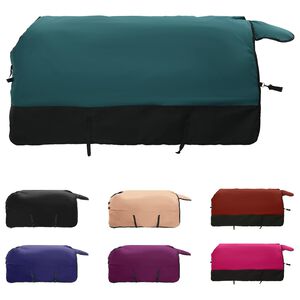 vidaXL Cobertor de Cavalo Verde Escuro e Preto 75 cm Poli&eacute;ster