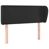 vidaXL Cabeceira de cama c/ abas couro artificial 93x23x78/88 cm preto