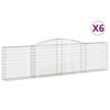 vidaXL Cestos gabi&atilde;o arqueados 6pcs 400x30x100/120cm ferro galvanizado