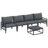 vidaXL Conjunto de Sof&aacute; de Jardim 5 unid. Preto A&ccedil;o