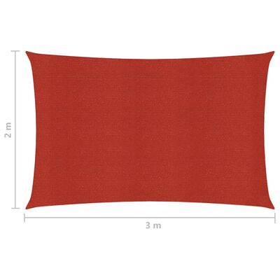 vidaXL Para-sol estilo vela 160 g/m² 2x3 m PEAD vermelho