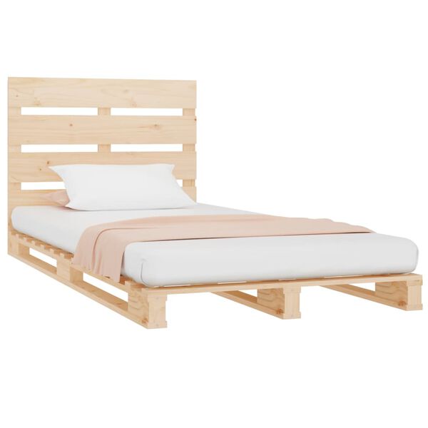 vidaXL Cama sem colch&atilde;o 75x190 cm madeira de pinho maci&ccedil;a