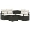 vidaXL Conjunto de Sof&aacute;s 6 unid. Preto e Branco Creme