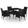 vidaXL Conjunto de m&oacute;veis 5 unid. Preto
