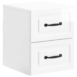 vidaXL Gabinete de Canto Montado na Parede com gaveta Branco Brilhante
