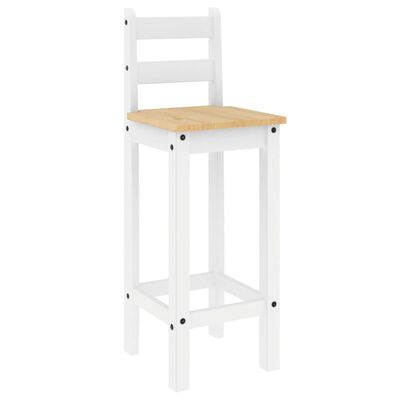 vidaXL Cadeiras de bar 2 pcs madeira de pinho maciça branco