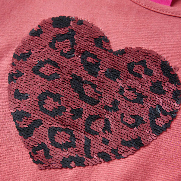 T-shirt de manga comprida para criança rosa-velho 104