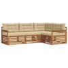 vidaXL Conjunto de Sof&aacute;s para Exterior 4 unid. Natural e Bege