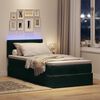 vidaXL Cama otomana com colch&atilde;o & LEDs 80x200cm veludo verde-escuro
