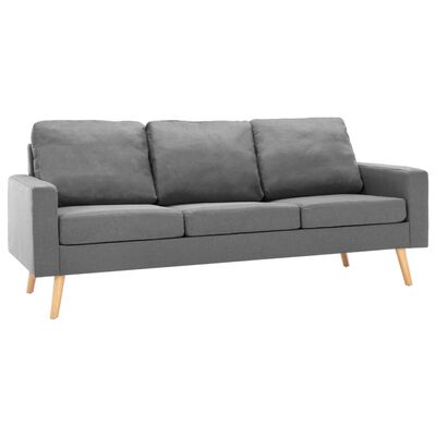 vidaXL 3 pcs conjunto de sofás tecido cinzento-claro