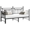 vidaXL Estrutura de cama de dia com cabeceira Preto 75 x 190 cm Aço