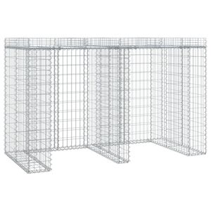vidaXL Muro gabi&atilde;o p/ caixote do lixo 192x91x120 cm ferro galvanizado