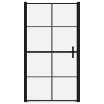 vidaXL Portas de chuveiro vidro temperado 100x178 cm preto