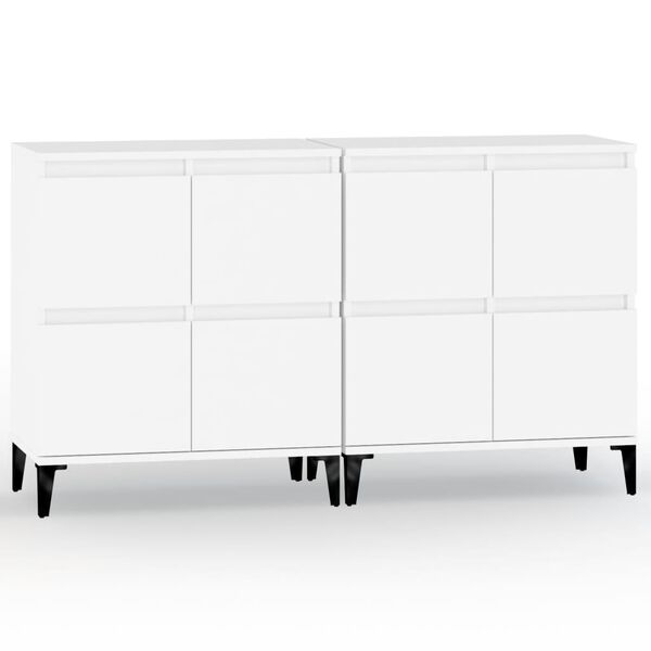 vidaXL Aparadores 2 pcs 60x35x70 cm derivados de madeira branco