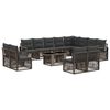 vidaXL Conjunto de Sof&aacute; de Jardim 13 unid. Cinza e Cinza Escuro