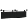 vidaXL Cabeceira Suspensa Preto 190 x 55 x 7 cm tecido