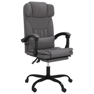 vidaXL Cadeira de escrit&oacute;rio reclin&aacute;vel couro artificial cinzento