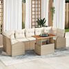 vidaXL Conjunto de Sof&aacute; de Jardim 8 pcs Bege Rattan Sint&eacute;tico