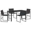 vidaXL Conjunto de Jantar para Jardim 5 pcs Preto 140 x 70 x 73 cm