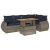 vidaXL 6 pcs conjunto sof&aacute;s de jardim com almofad&otilde;es vime cinzento
