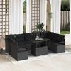 vidaXL Conjunto de Sof&aacute; de Jardim 10 pcs Preto Rattan Sint&eacute;tico