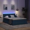 vidaXL Cama com arruma&ccedil;&atilde;o e LED com colch&atilde;o Azul 140 x 200 cm tecido