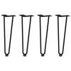 vidaXL Pernas de grampo para mesa de centro 4 peças pretas 42 cm aço maciço