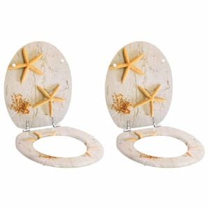 vidaXL Assentos de sanita com tampas 2 pcs MDF estrela-do-mar