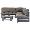 vidaXL Conj. lounge de paletes 4 pcs com almofad&otilde;es cinzentos madeira