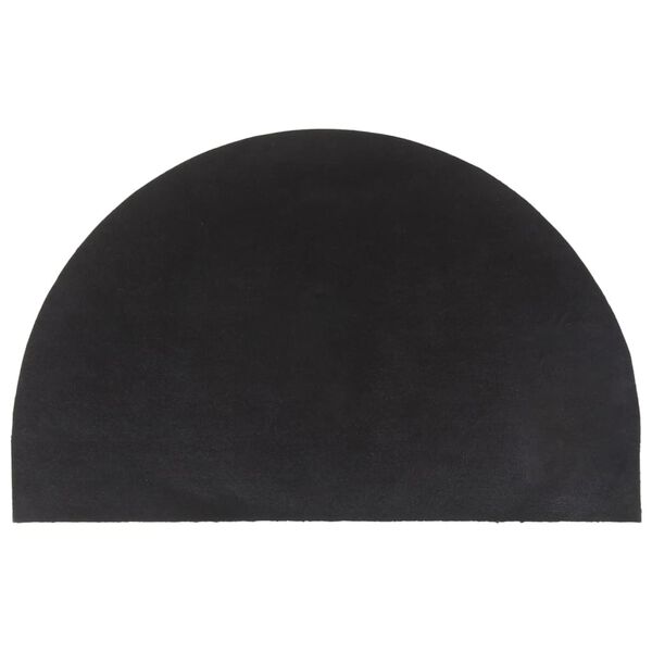 vidaXL Tapete de porta semicircular 50x80 cm fibra coco tufada natural