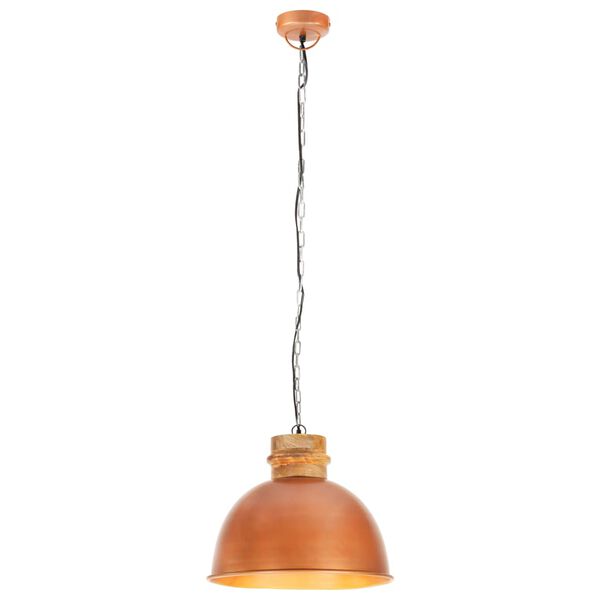 vidaXL Candeeiro de teto industrial redondo 50 cm E27 mangueira cobre