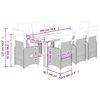 vidaXL 9 pcs conjunto bistr&ocirc; de jardim c/ almofad&otilde;es vime PE cinzento