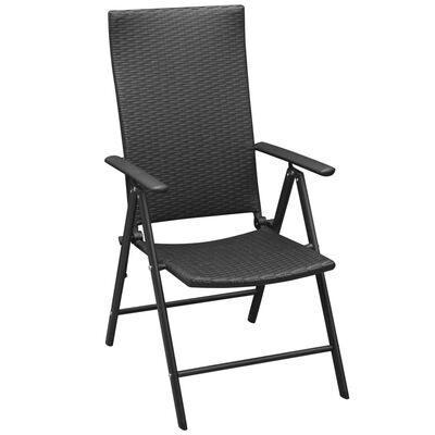vidaXL Cadeiras de jardim empilháveis 2 pcs c/ almofadões vime preto