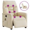 vidaXL Poltrona de massagens reclin&aacute;vel el&eacute;trica tecido creme