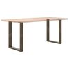 vidaXL P&eacute;s para mesa de jantar em formato de U, 2 pe&ccedil;as, a&ccedil;o natural, 60x(72-73) cm, a&ccedil;o