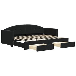 vidaXL Sof&aacute;-cama com gavet&atilde;o e gavetas 80x200 cm veludo preto