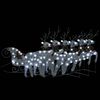 vidaXL Decora&ccedil;&atilde;o de Natal renas/tren&oacute; p/ exterior 140 LEDs prateado