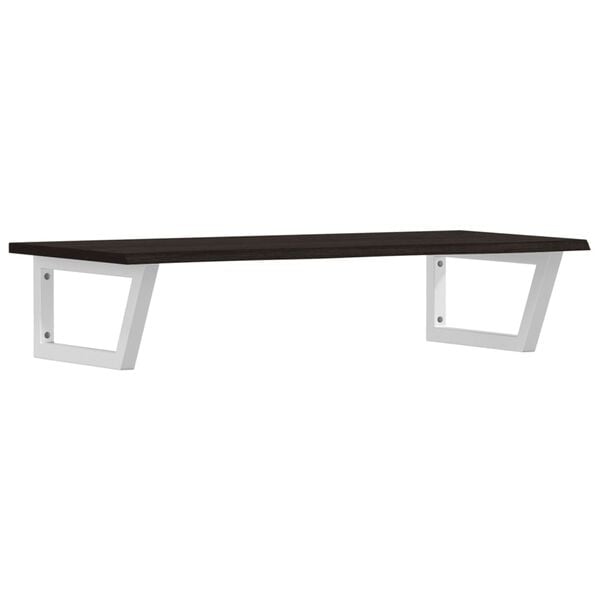 vidaXL Prateleira de parede p/ lavat&oacute;rio a&ccedil;o/madeira carvalho maci&ccedil;a