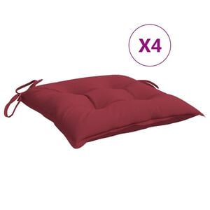 vidaXL Almofad&otilde;es de cadeira 4 pcs tecido oxford vermelho tinto