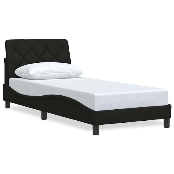 vidaXL Estrutura de cama sem colchão 80x200 cm tecido preto
